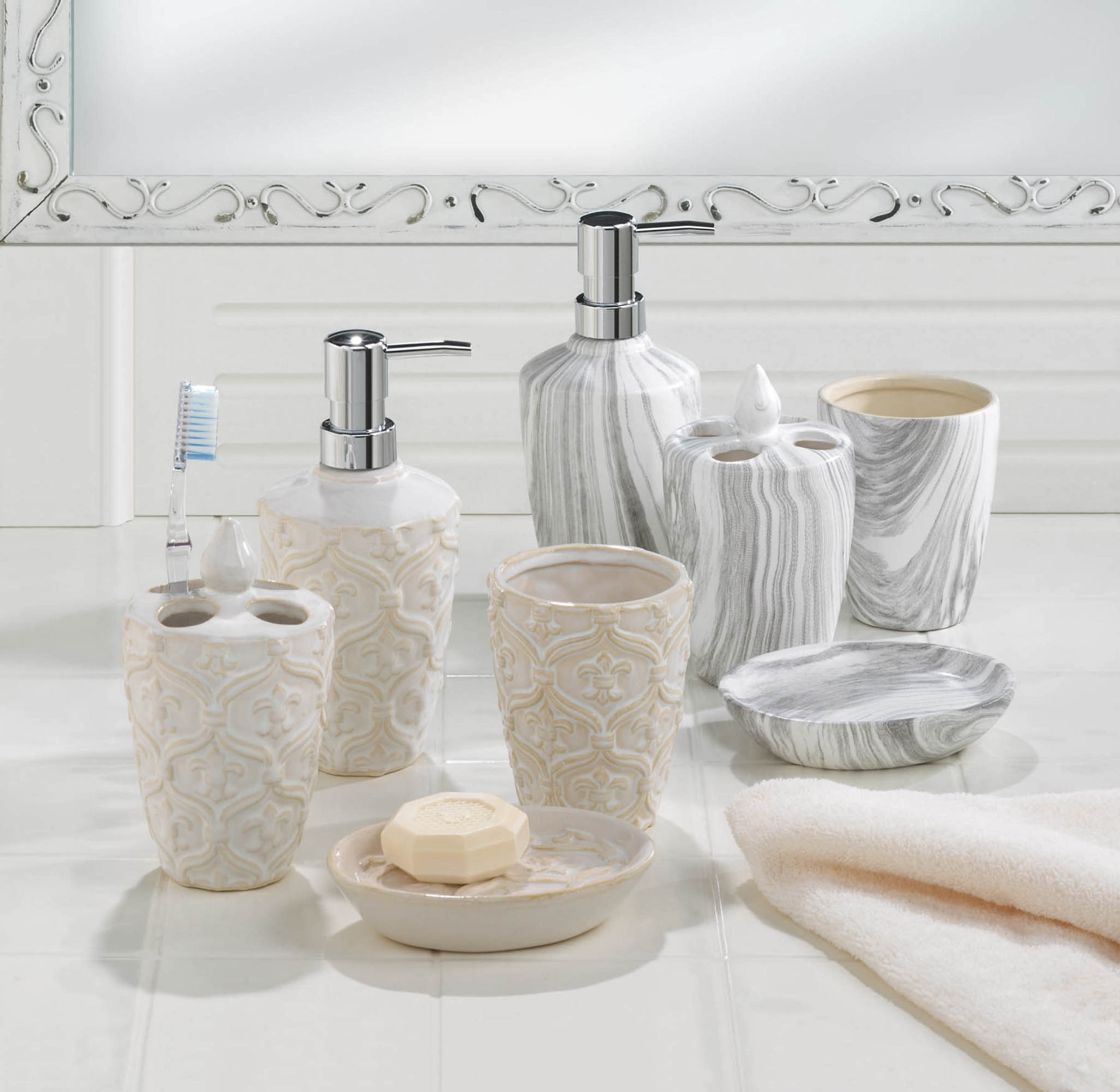 Wholesale Marble Printed Bath Accessory Set Buy Wholesale Bathroom Decor