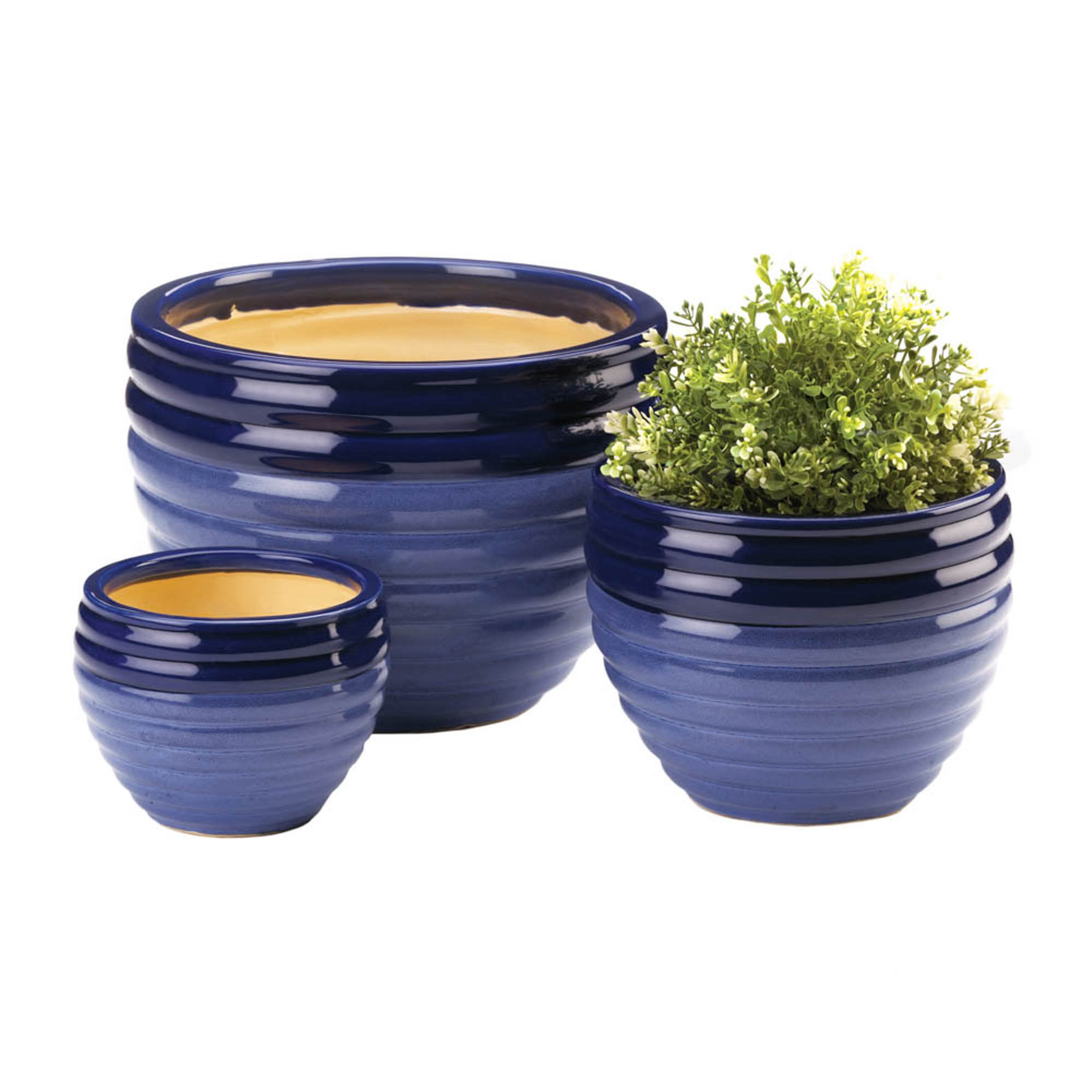 Wholesale Duo Blue Tone Planter Trio Buy Wholesale Garden Planters