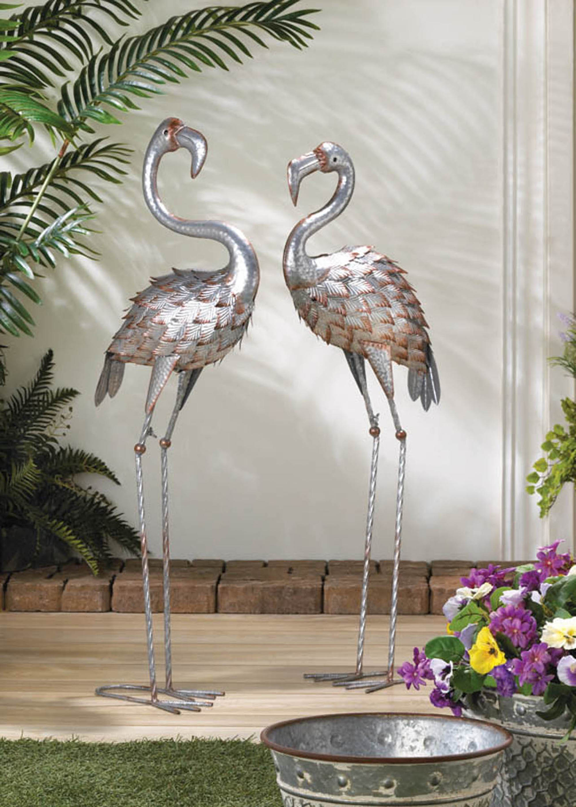 Wholesale Standing Tall Galvanized Flamingo Statue Buy Wholesale