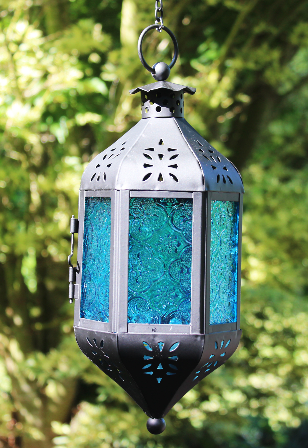 Wholesale Hanging Blue Candle Lanterns for sale at cheap prices.