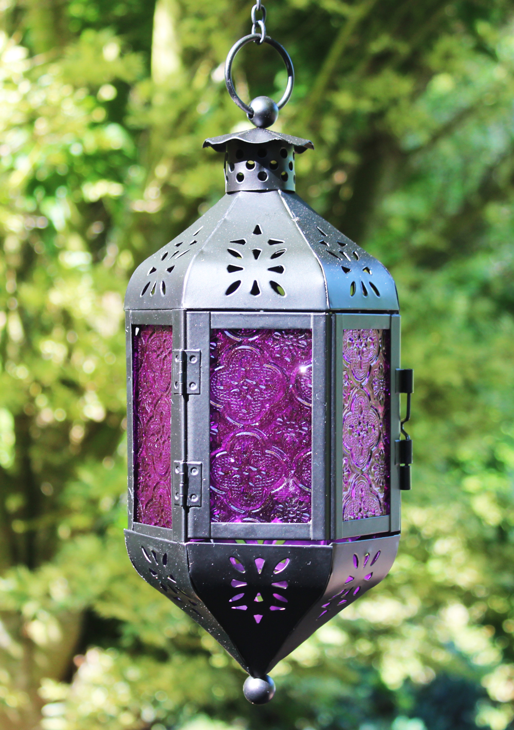 Wholesale Hanging Purple Candle Lanterns for sale at cheap prices.